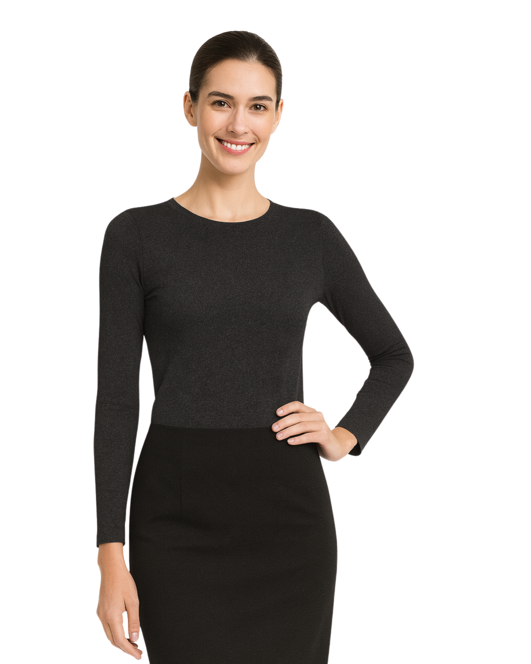 Modest Crew Neck Layering Shell - Long Sleeve Comfort Layer