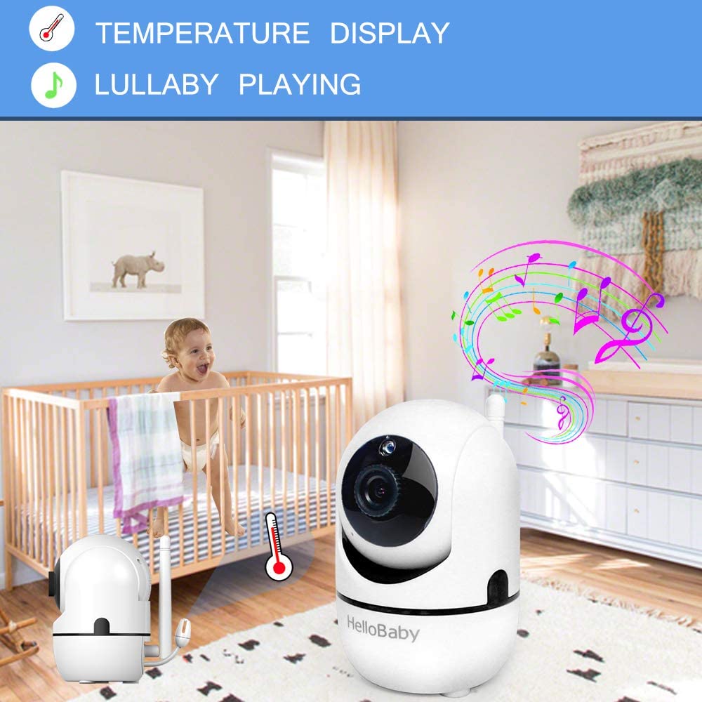 Baby Monitor with Remote Control Pan-Tilt and Zoom Camera and 3.2 inch LCD Screen, Infrared Night Vision.