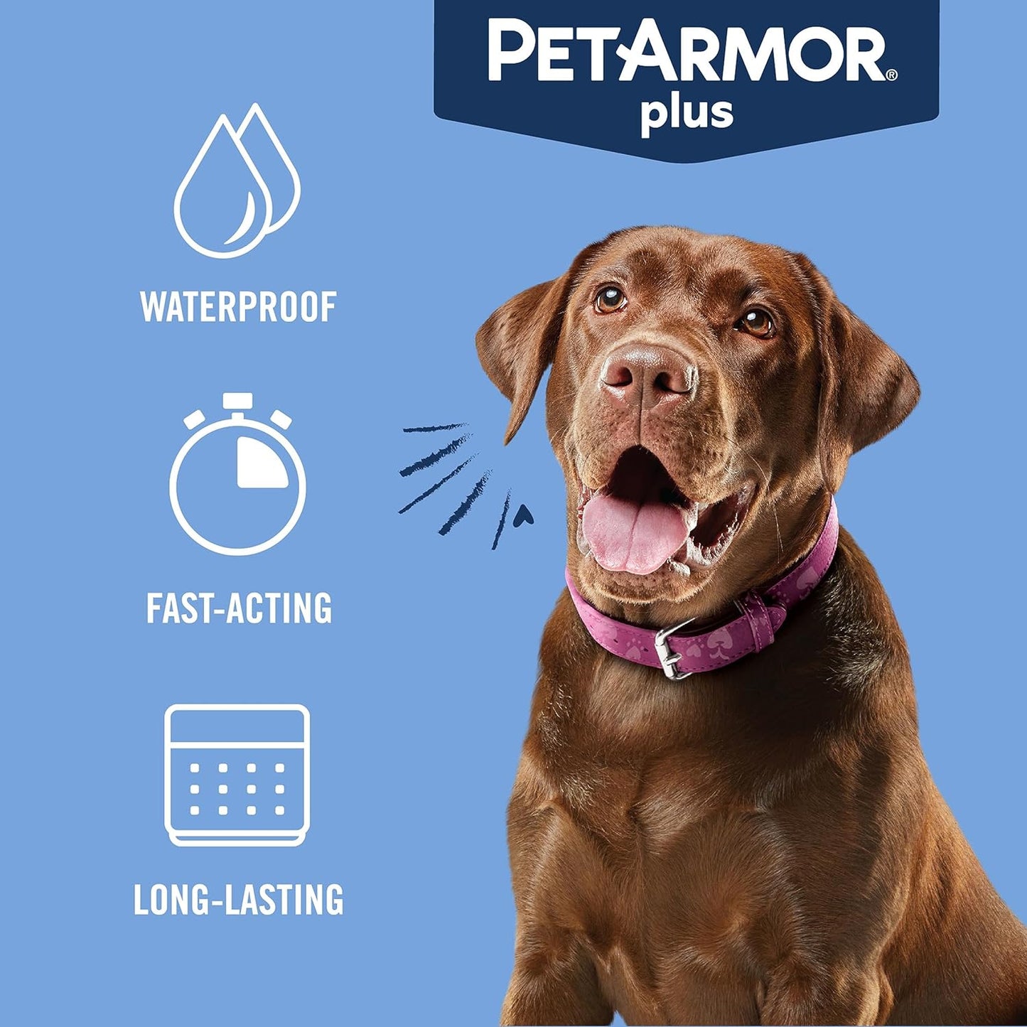 PetArmor Plus Flea and Tick Treatment for Large Dogs, 3 Doses (45-88 Lbs)