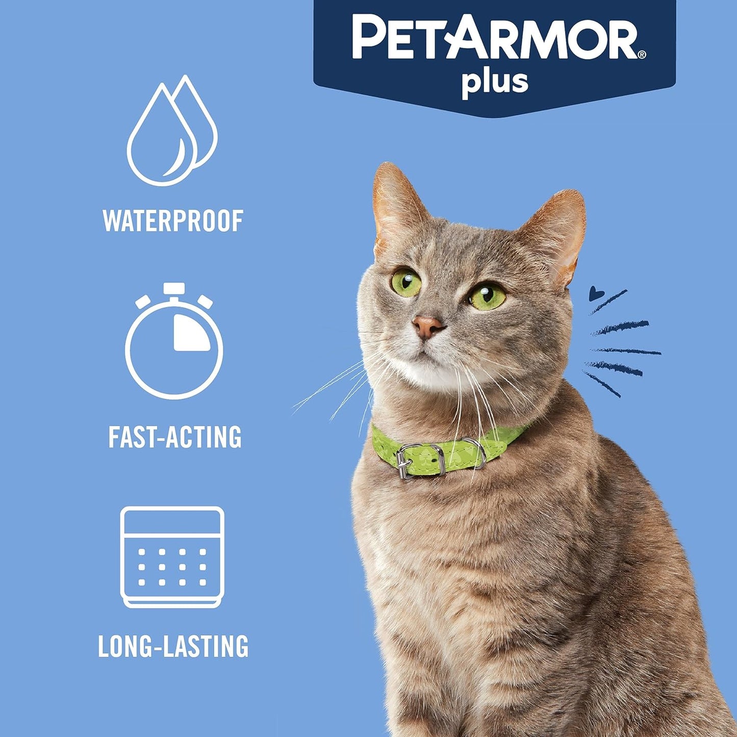 PetArmor Plus for Cats is a waterproof and fast-acting treatment for flea and tick prevention. This reliable solution is suitable for cats over 1.5 lbs and comes with 6 doses .