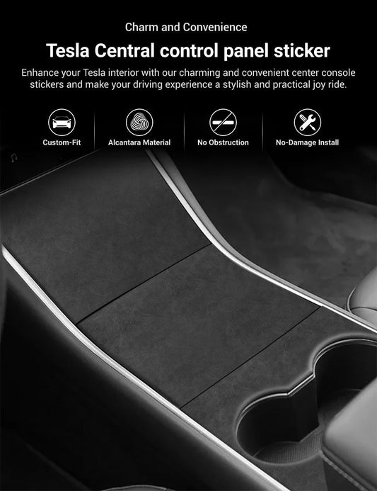 Alcantara Central Control Panel Sticker for Tesla Model 3 (17-20)