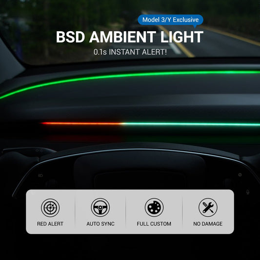 TESERY NeuroLight丨Model 3/Y Dashboard RGB Lights with Integrated BSD System