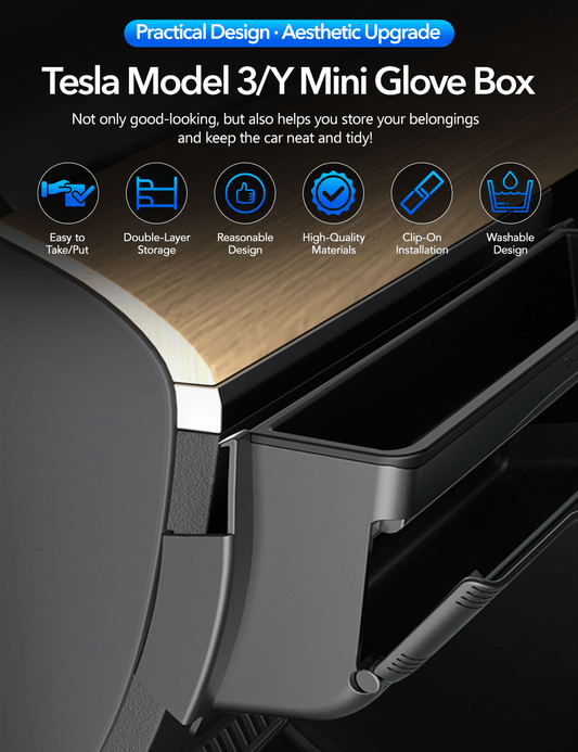 Driver Mini Glove Box for Tesla Model Y