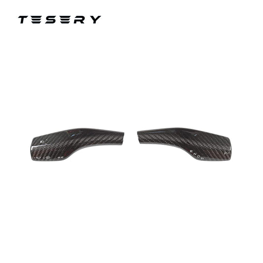 TESERY Model 3 / Y Turn Signal Stalk Cover - Dry Carbon Fiber Interior Mods