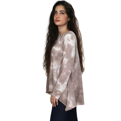 Long Sleeve Relaxed Fit Tie-Dye Waffle Tunic