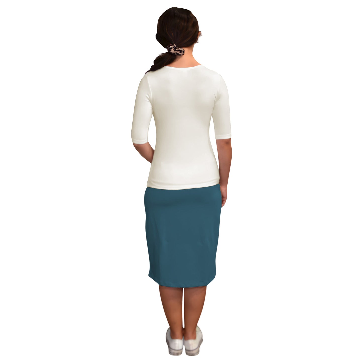 Fitted Layering Shell - Modest Round Neck with Elbow Sleeves