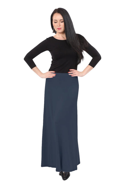 Flowing A-Line Maxi Skirt - Stretch Comfort Waistband