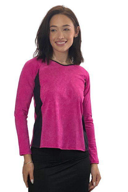 Women's Ultra-Light Sun Protection Swim Top | Long Sleeve Color Block Design