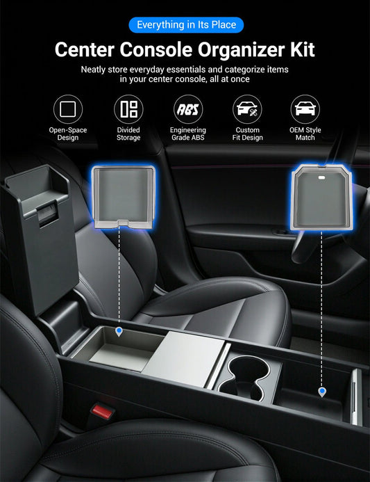 Center Console Tray Armrest Organizer for Model 3 Highland / Model Y Juniper