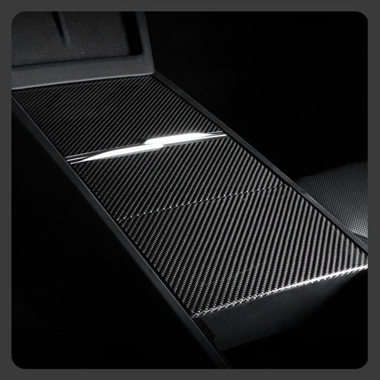 Dry Carbon Fiber Panel Console Wrap For Model Y Juniper / Model 3 Highland
