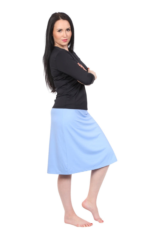 Modest Knee Length Swim, and Sports Skirt with UPF 50+ UV protection