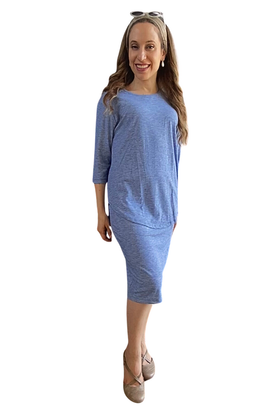 Super Soft Ribbed Knit- Knee Length Pencil Skirt
