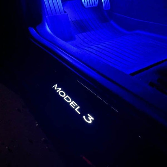 LED illuminated Welcome Pedal Door Sill Protector for Model Y / 3 | TESERY
