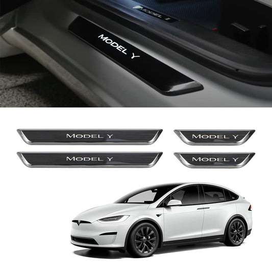 LED illuminated Welcome Pedal Door Sill Protector for Model Y / 3 | TESERY