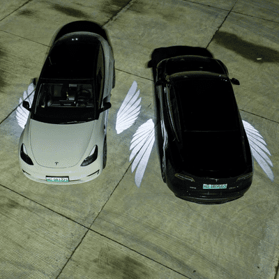 Angel Wings Rearview Mirror Welcome Light for Model 3 Highland & Model Y Juniper | TESERY