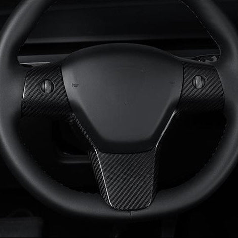 Model 3 / Y Steering Wheel Patch - Carbon Fiber Interior Mods