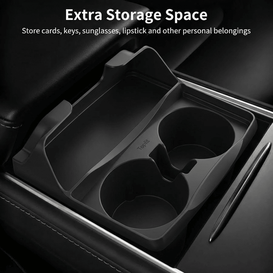 Silicone Center Console Cup Holder Insert for Model 3 & Model Y | Anti-Spill