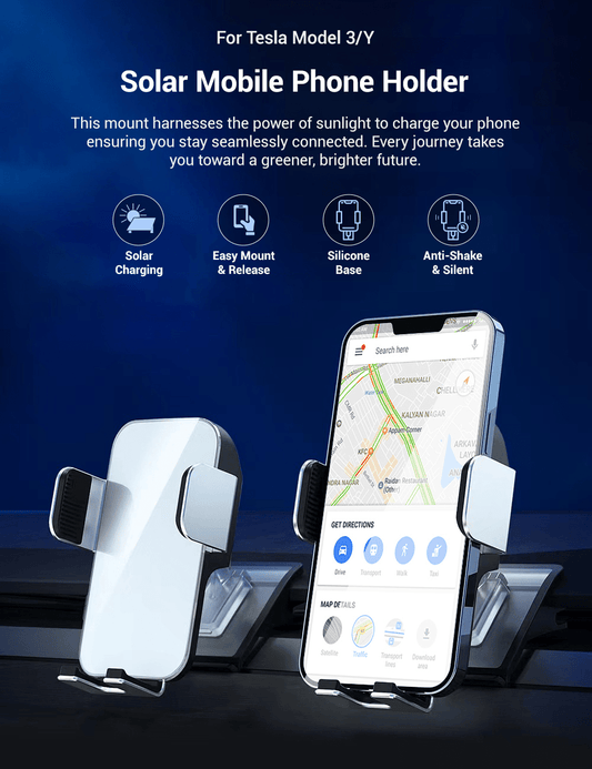 Solar Mobile Phone Holder for Model 3/Y | TESERY