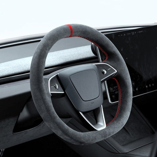 TESERY Alcantara Steering Wheel Cover for Model Y Juniper / Model 3 Highland
