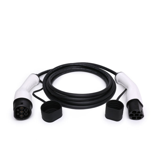 Type 2 to Type 2 EV Charging Cable 22kW/32A 16ft | 3-Phase | Premium Copper | IP54 | 2-Year Warranty