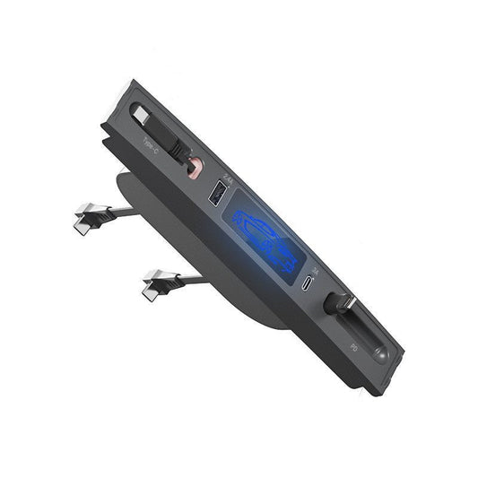 Center Console USB Hub for Model 3/Y | Retractable Cable | LED Light | 3 Configs